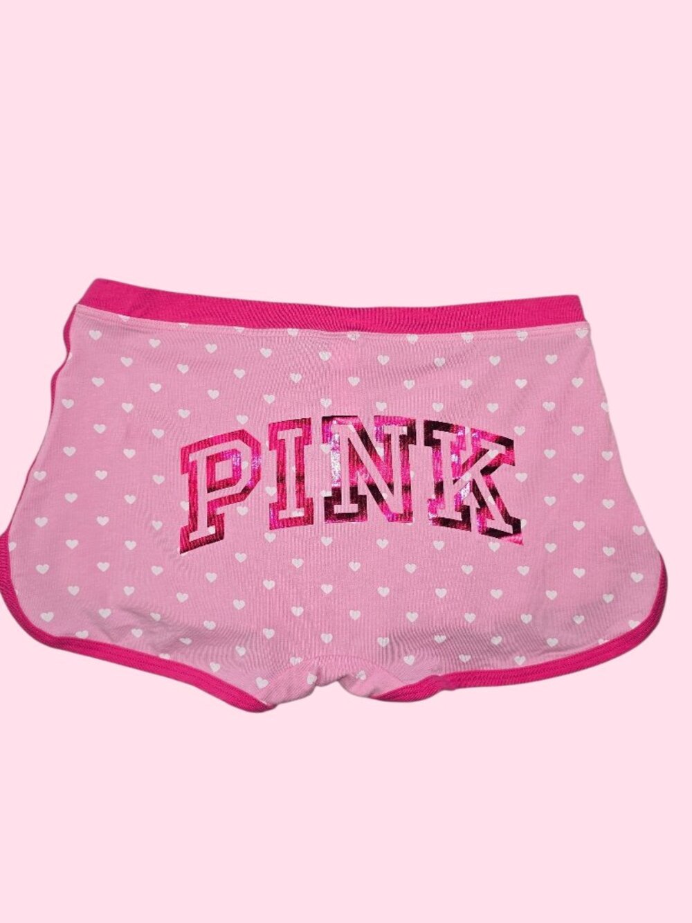 Victoria's Secret Pink Dorm Boyshort Limited Collab Pink Elle Pink Foil